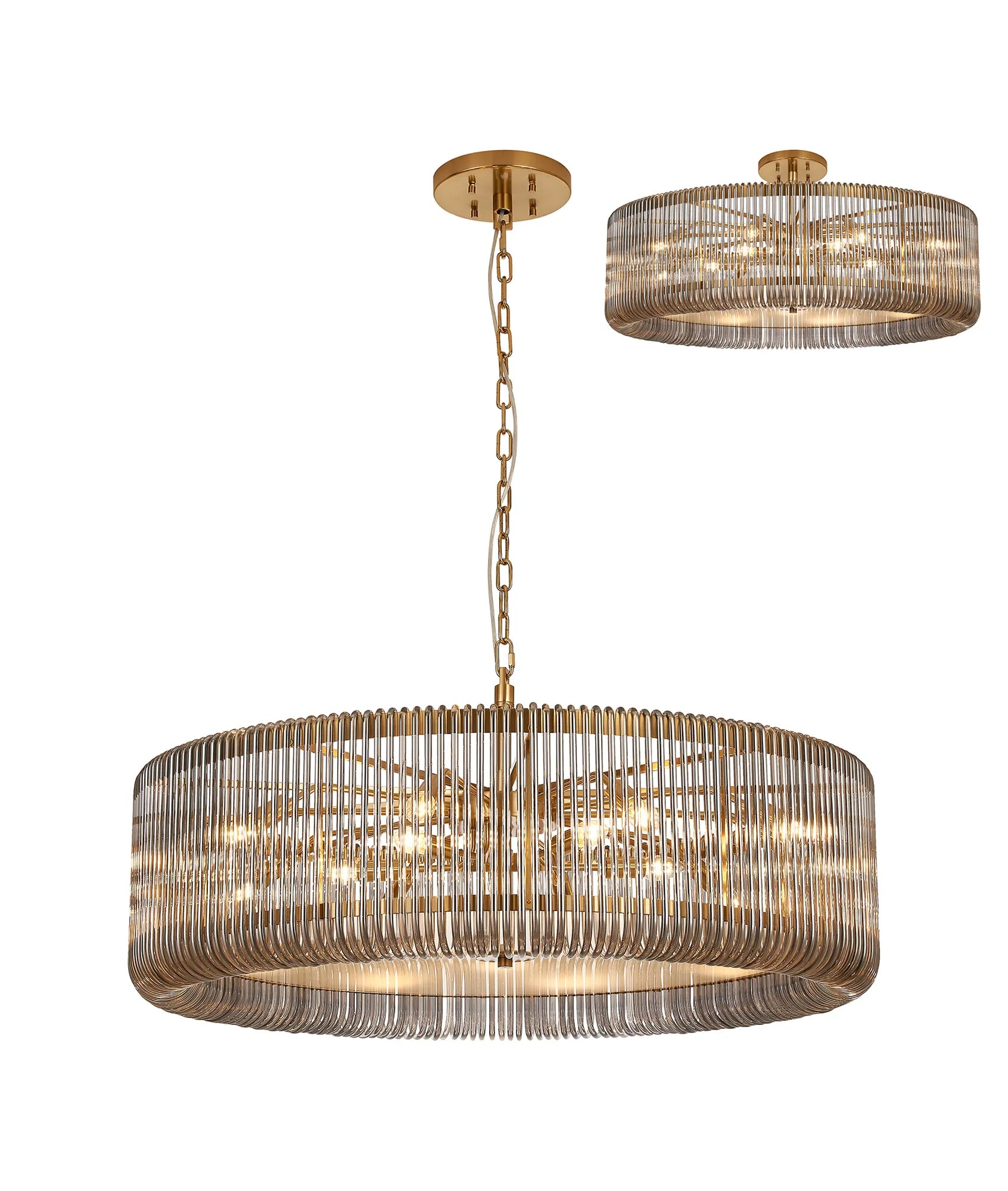 Jonas 9/12/15 Lt Round Pendant/Semi Ceiling- Various Finishes & Sizes
