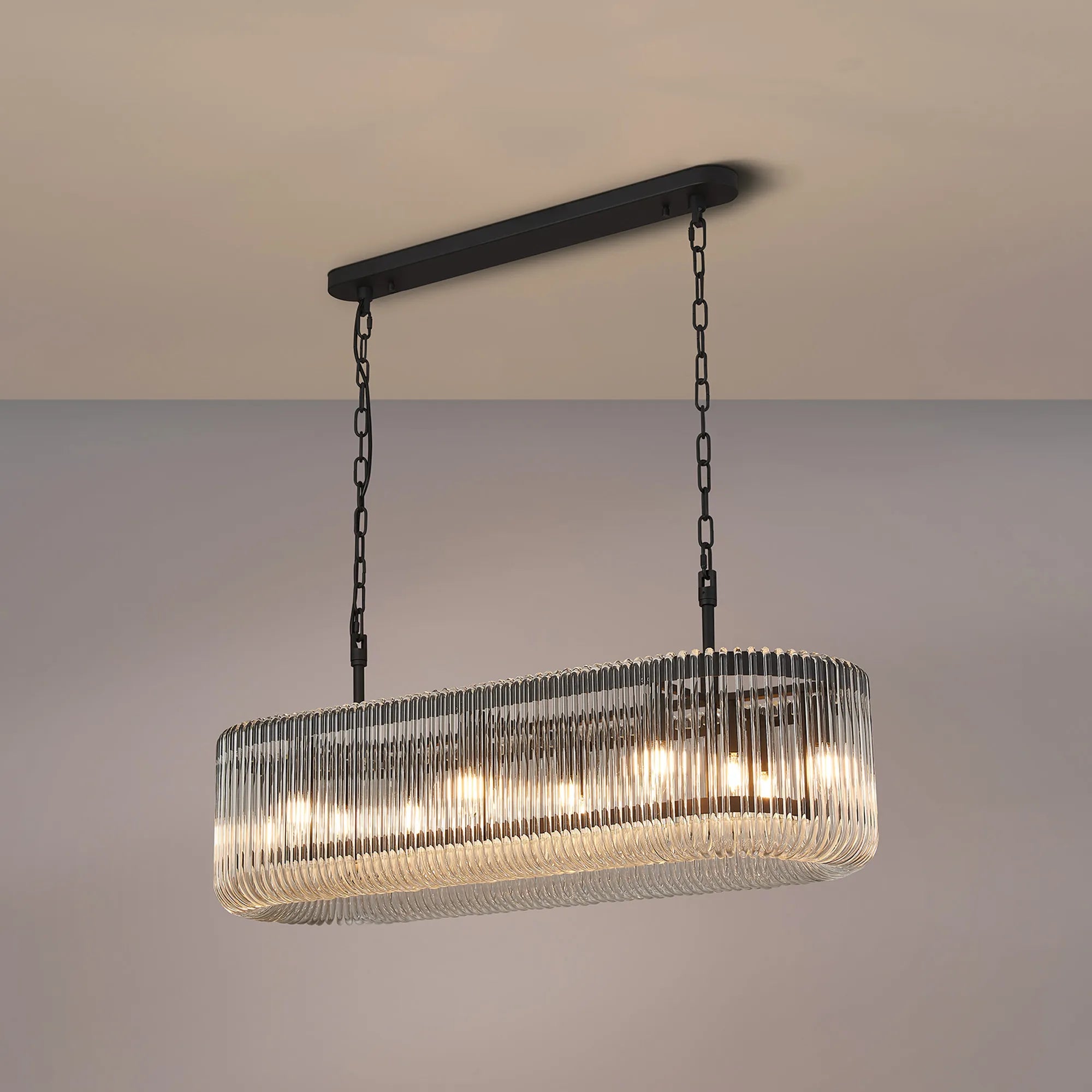 Jonas 100 x 35cm Oval Linear Pendant/Semi Ceiling- Various Finishes