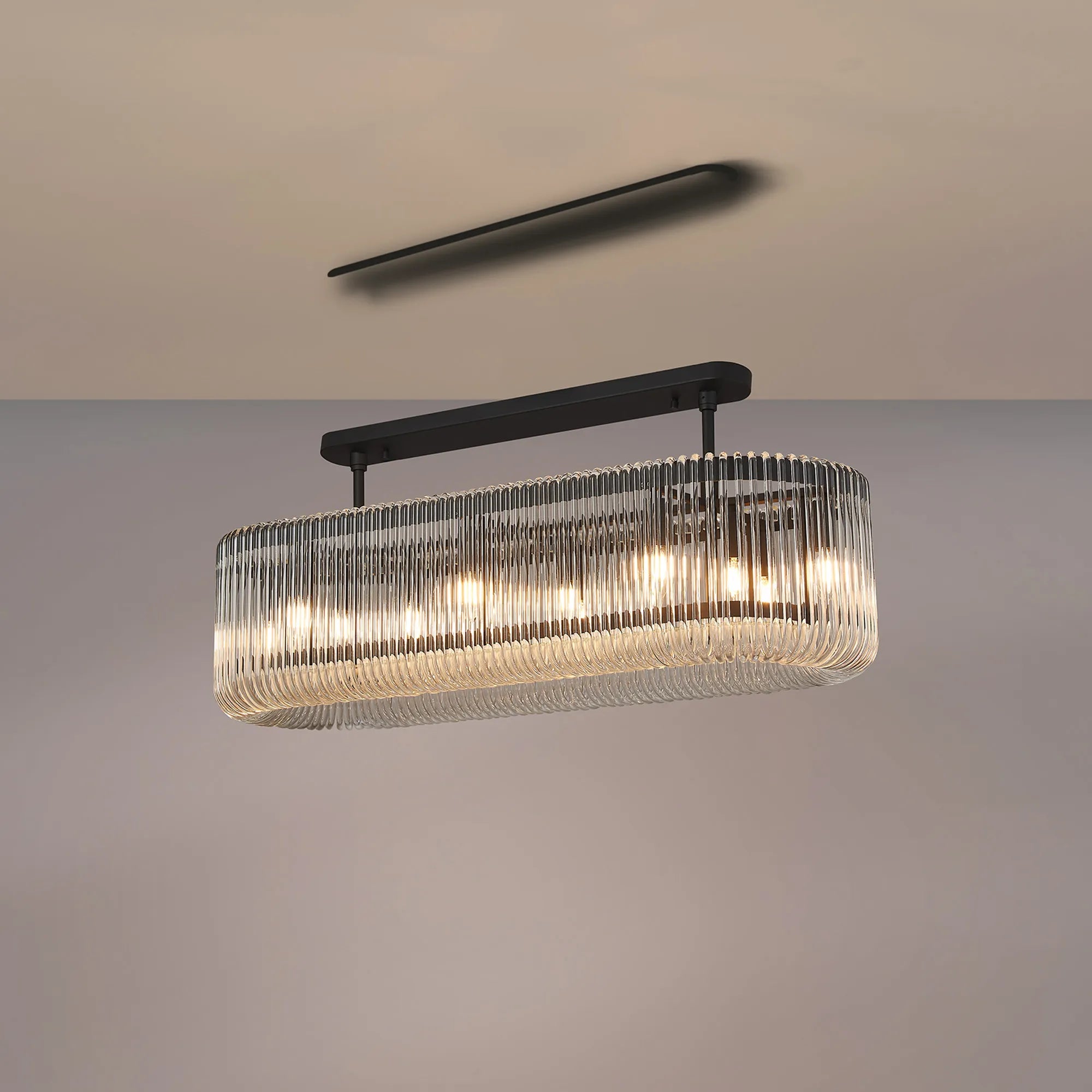 Jonas 100 x 35cm Oval Linear Pendant/Semi Ceiling- Various Finishes