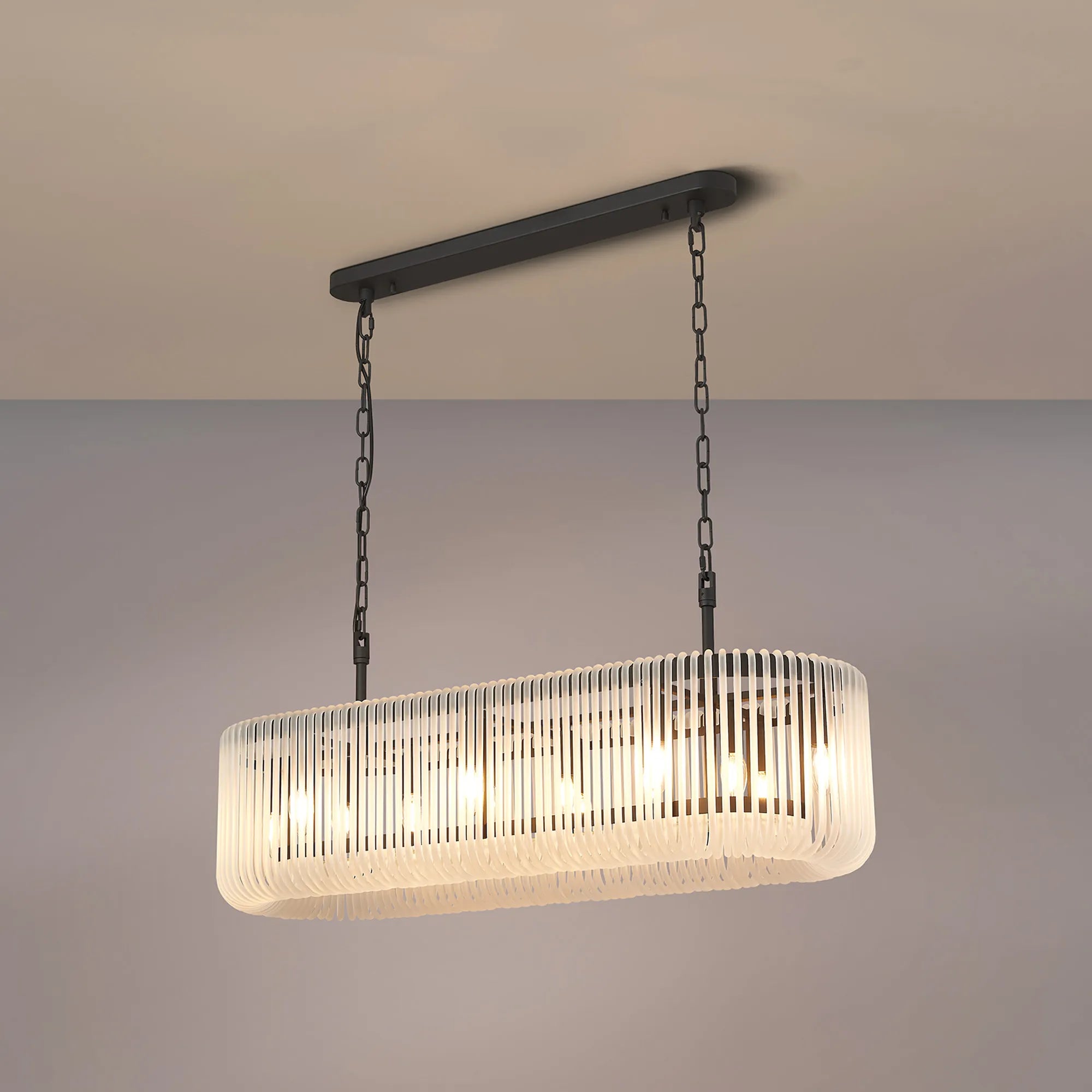 Jonas 100 x 35cm Oval Linear Pendant/Semi Ceiling- Various Finishes