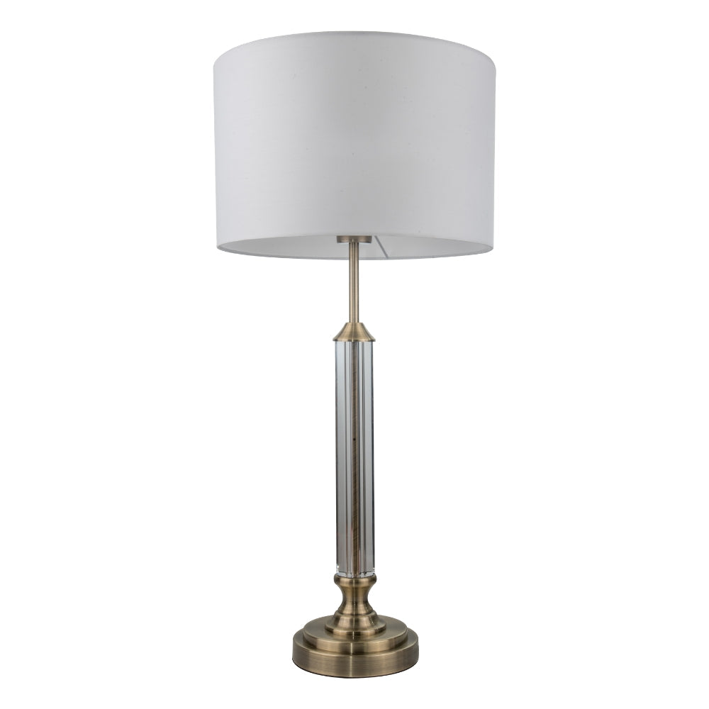 Julie Crystal Table Lamp- Antique Brass/ Polished Chrome Finishes