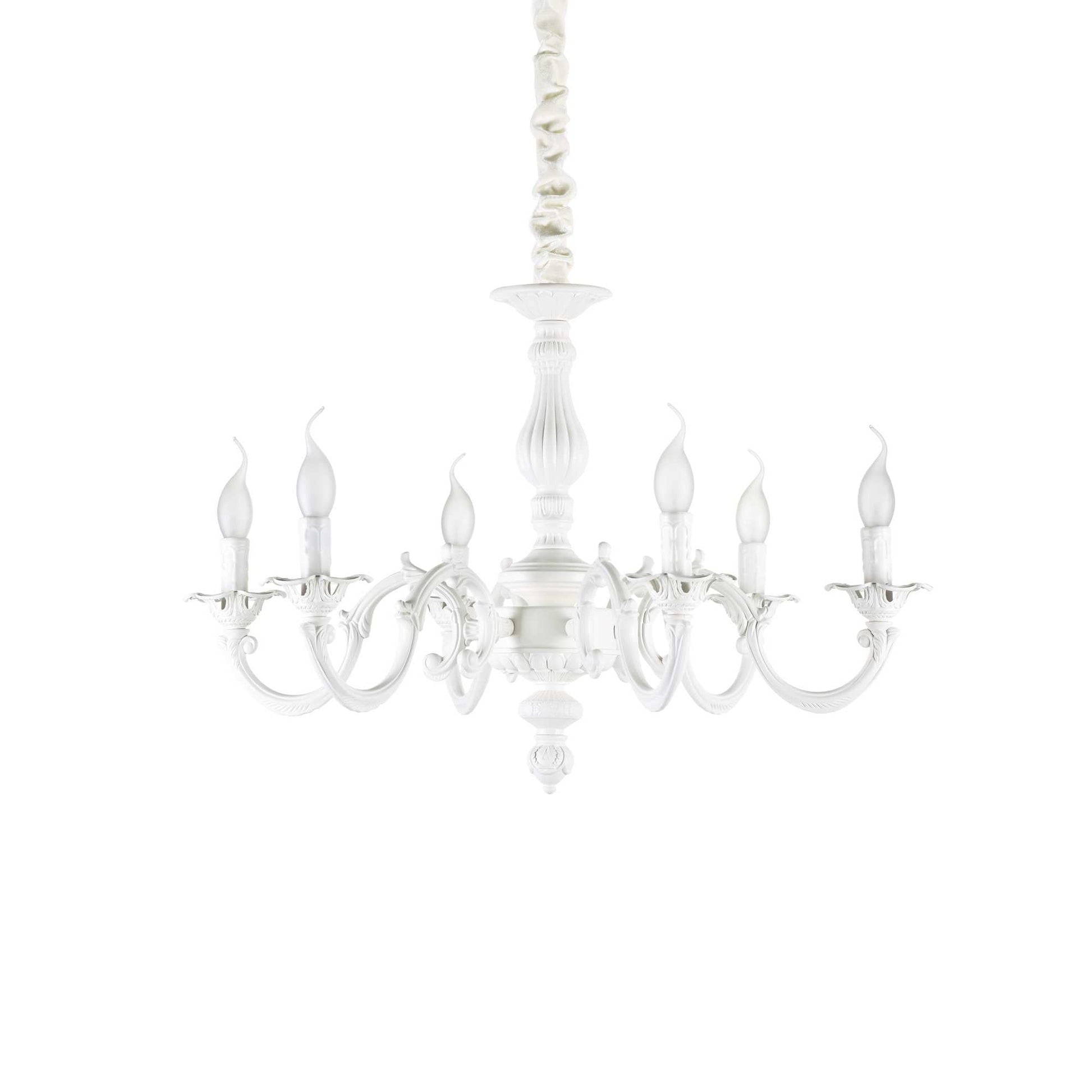 Justine Centre Ceiling Light 6/8Lt - White Finish - Cusack Lighting