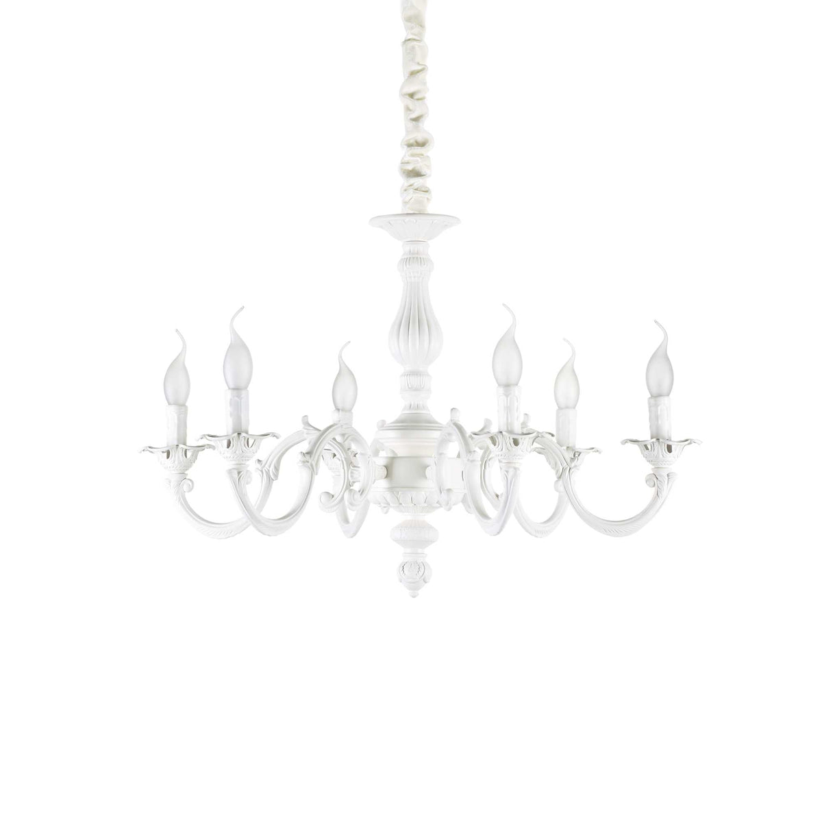 Justine Centre Ceiling Light 6/8Lt - White Finish - Cusack Lighting