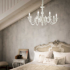 Justine Centre Ceiling Light 6/8Lt - White Finish - Cusack Lighting