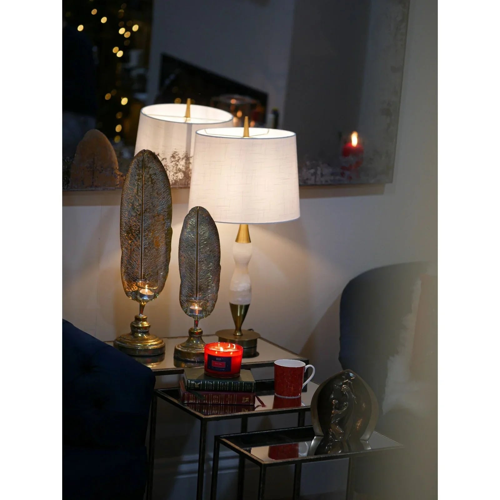 Irma Set of 3 Tables - Antique Gold & Mirror Top Finish