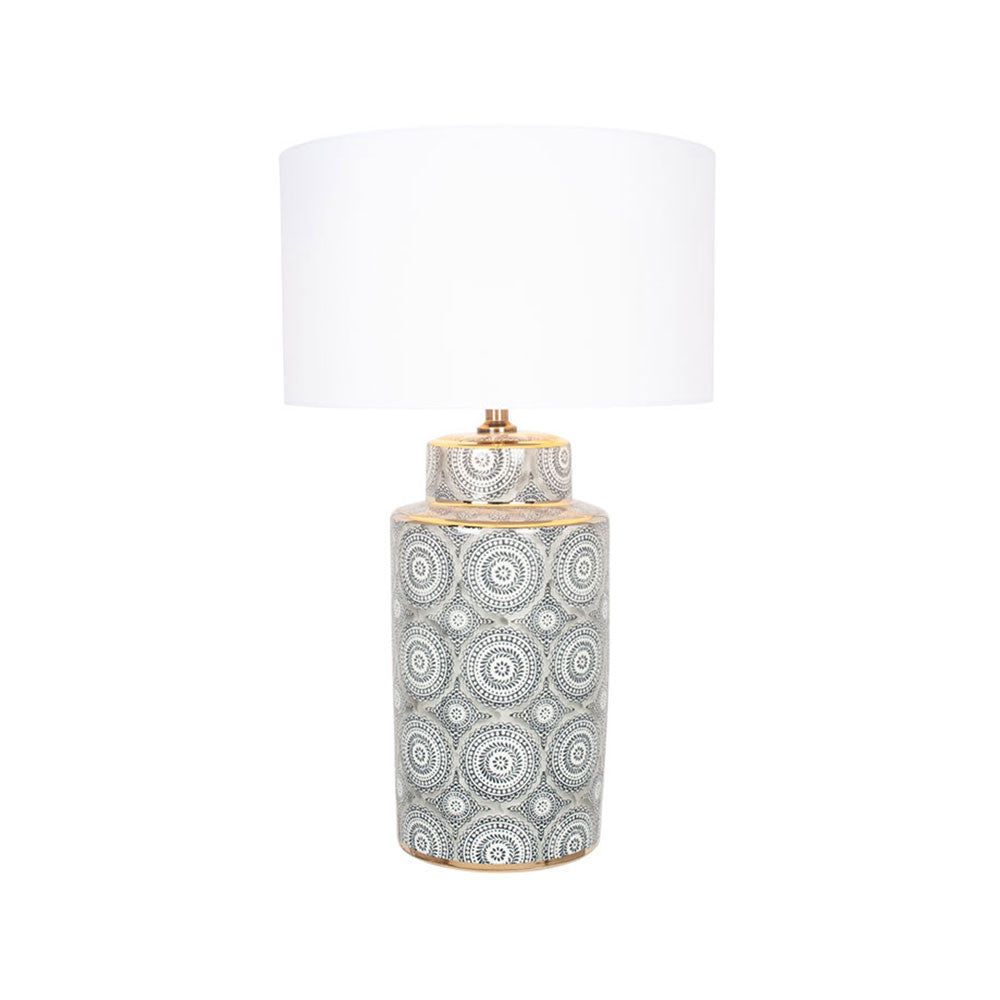 Kari Circle Pattern Ceramic Table Lamp - Cusack Lighting