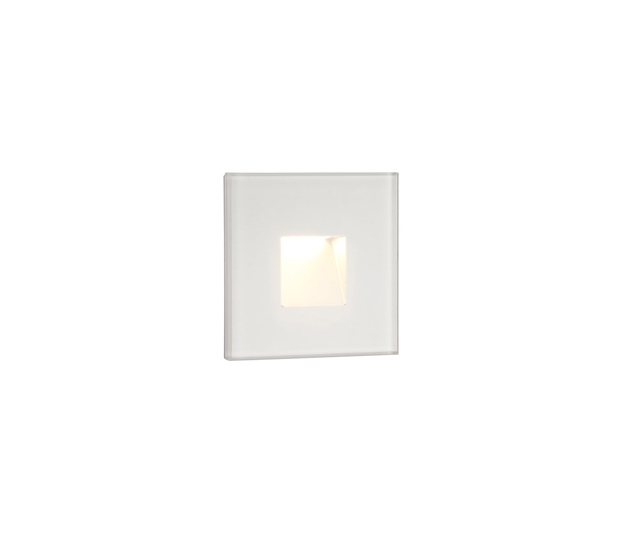 Ranch 2W Recessed Square Glass Fronted Wall Lamp