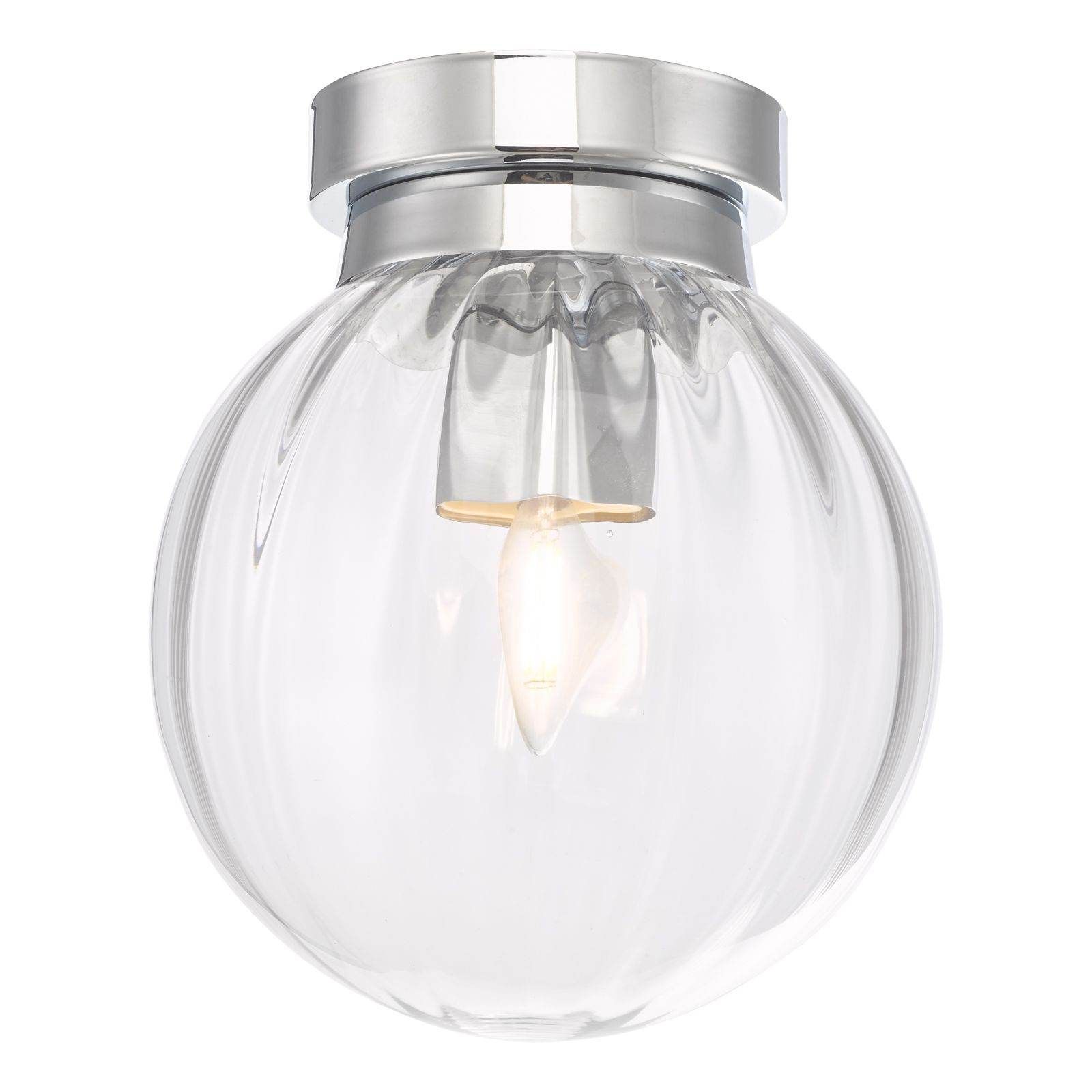 Kavi Flush Polished Chrome Glass IP44 - Cusack Lighting