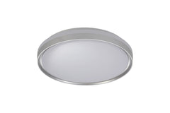 Kelsi Ceiling 39cm, 1 x 24W LED, 3 Step-Dimmable, 3000K, 1000lm, IP44, Silver/White Acrylic, 3yrs Warranty