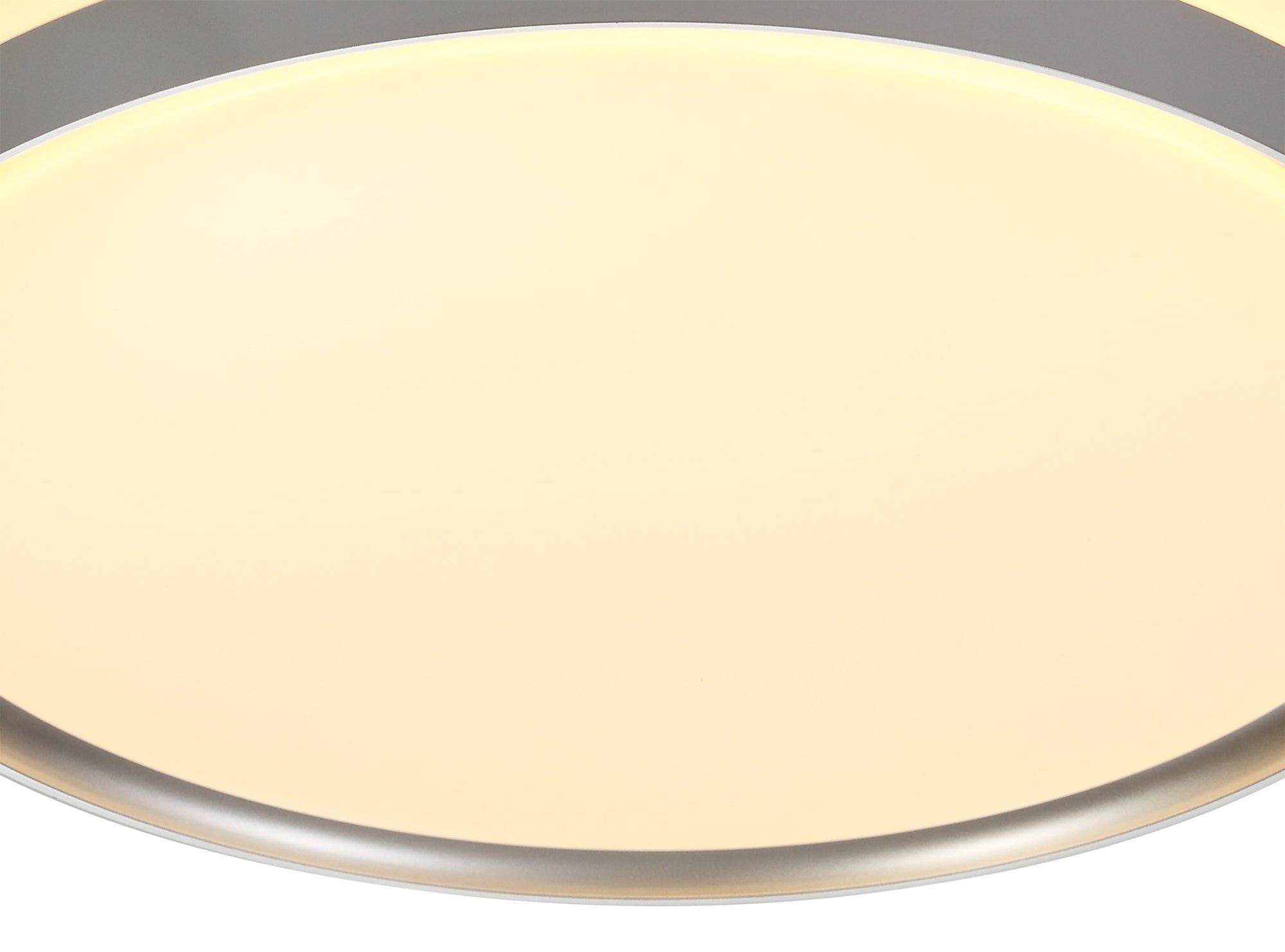 Kelsi Ceiling 39cm, 1 x 24W LED, 3 Step-Dimmable, 3000K, 1000lm, IP44, Silver/White Acrylic, 3yrs Warranty