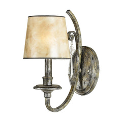 Kendra 1Lt Wall Light - Mottled Silver Finish