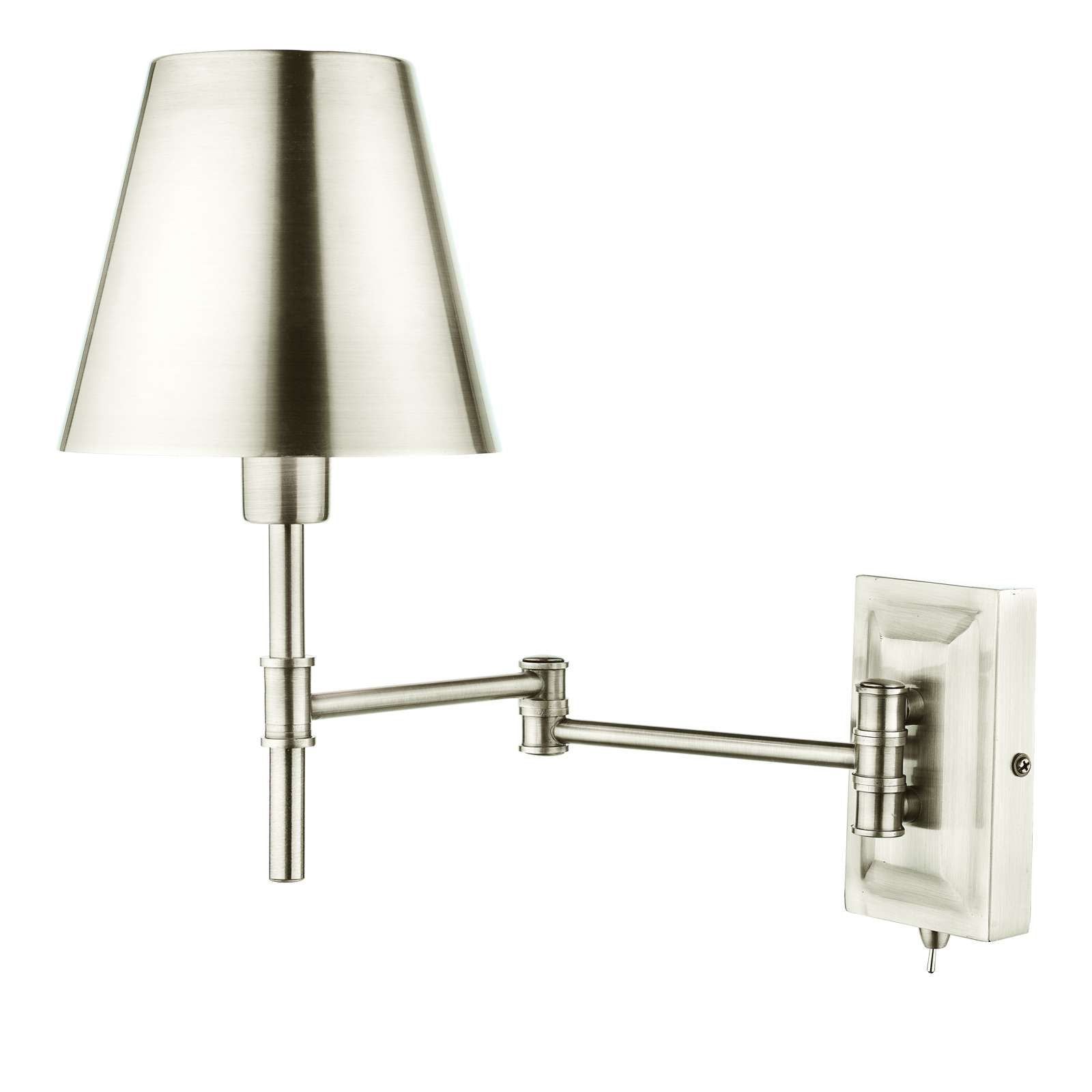 Kensington 1 Light Swing Arm Wall Light Antique Brass, Polished Nickel