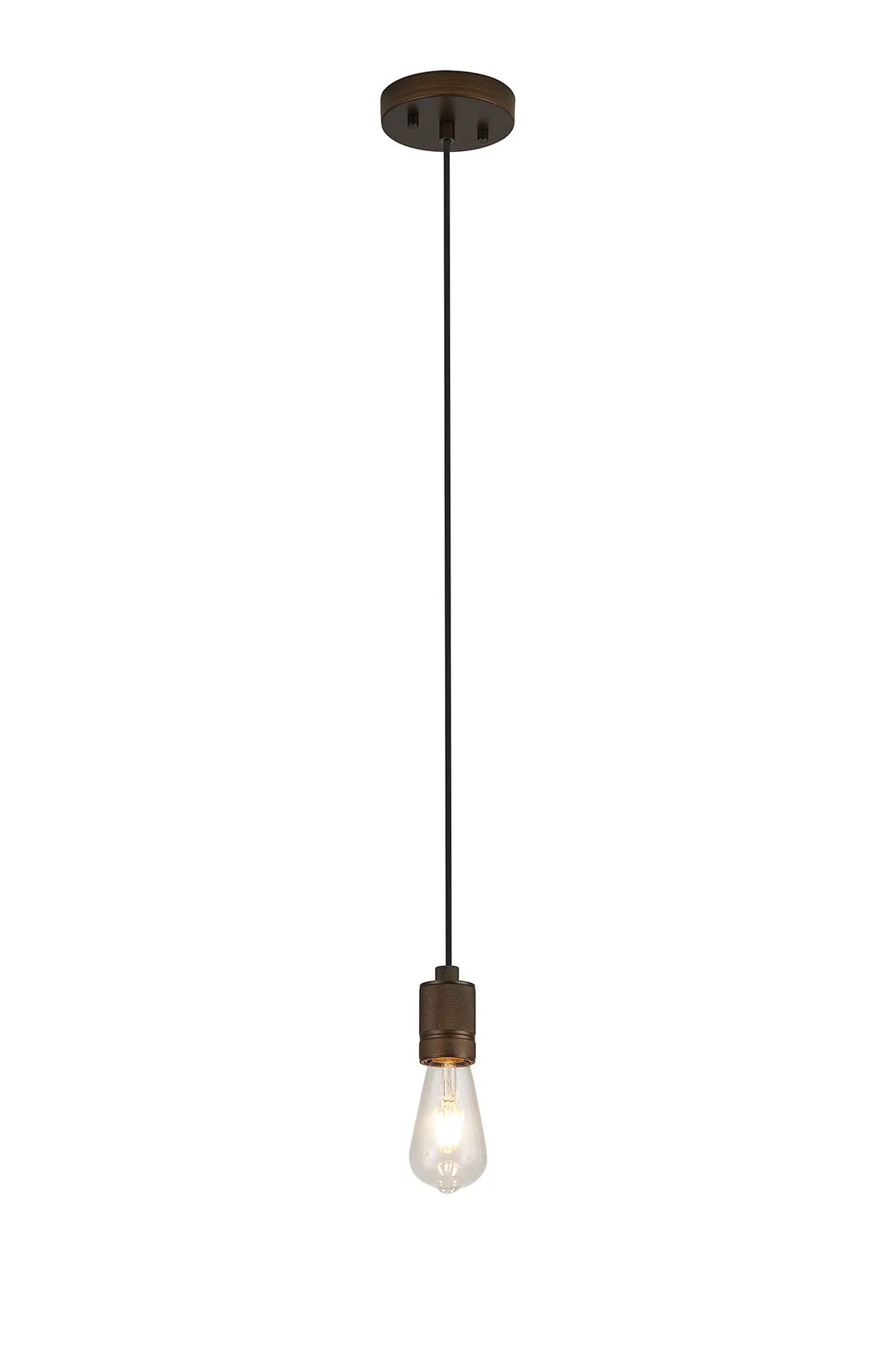 Kyoto Single Pendant (FRAME ONLY), 1 x E27- Painted Matt Bronze/ Pewter Finishes