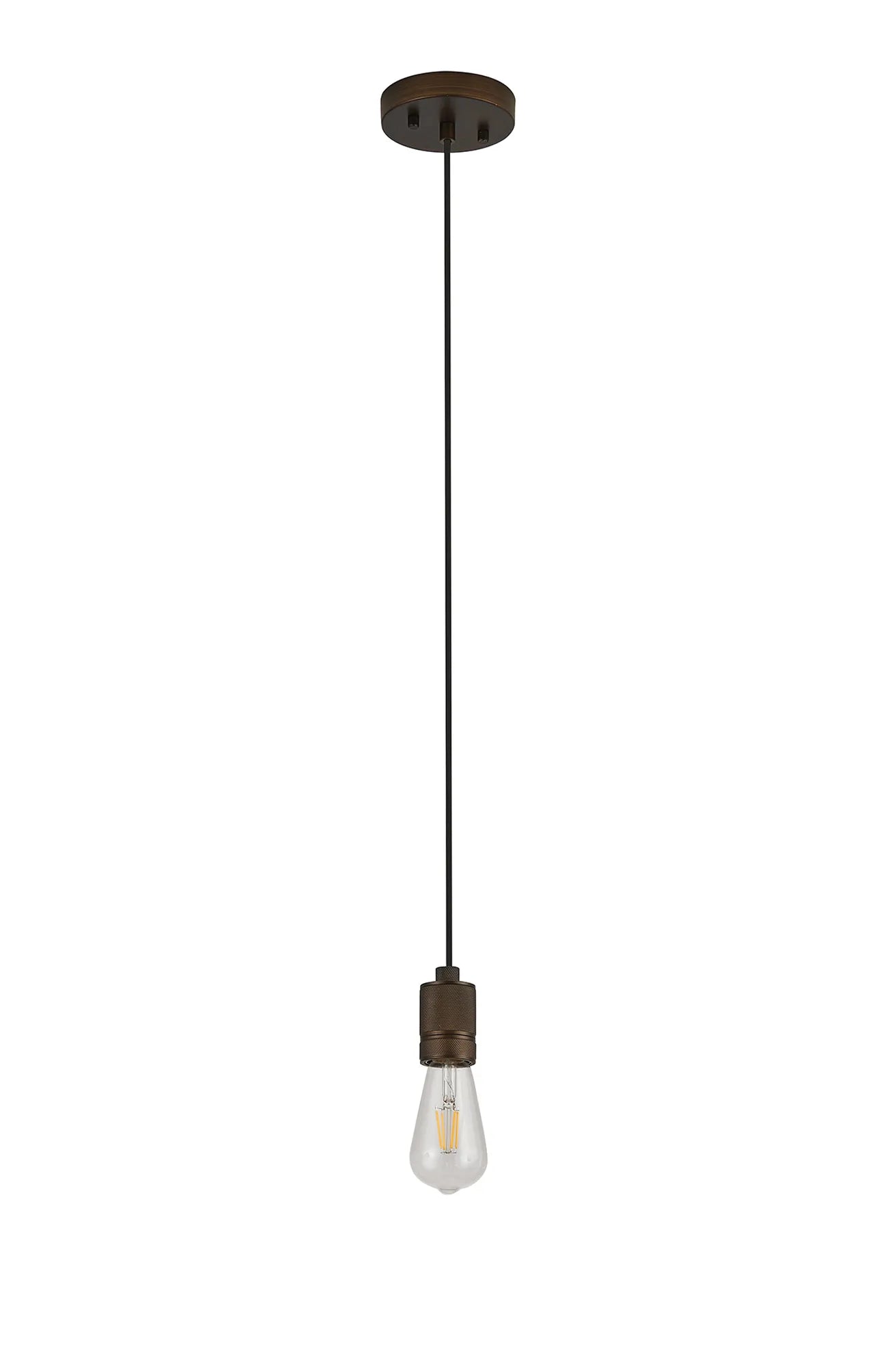 Kyoto Single Pendant (FRAME ONLY), 1 x E27- Painted Matt Bronze/ Pewter Finishes