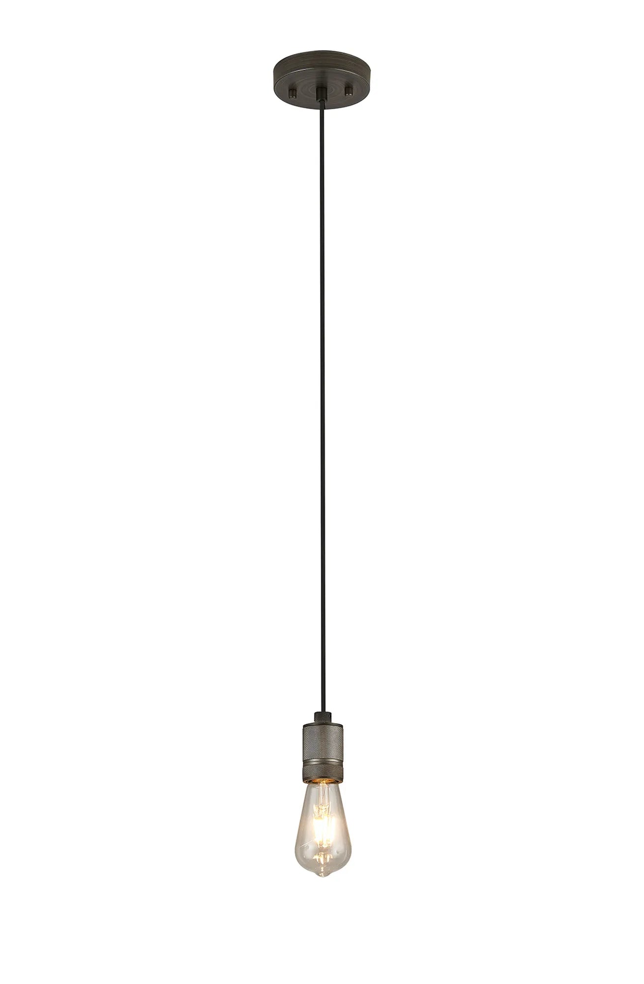 Kyoto Single Pendant (FRAME ONLY), 1 x E27- Painted Matt Bronze/ Pewter Finishes