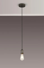 Kyoto Single Pendant (FRAME ONLY), 1 x E27- Painted Matt Bronze/ Pewter Finishes