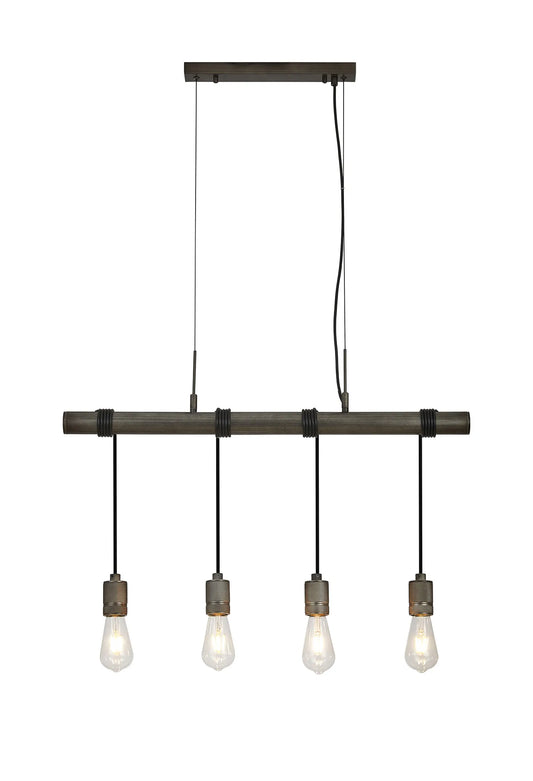 Kyoto 3/4/6/10Lt  Linear Pendant (FRAME ONLY)- Painted Matt Bronze/ Pewter Finishes