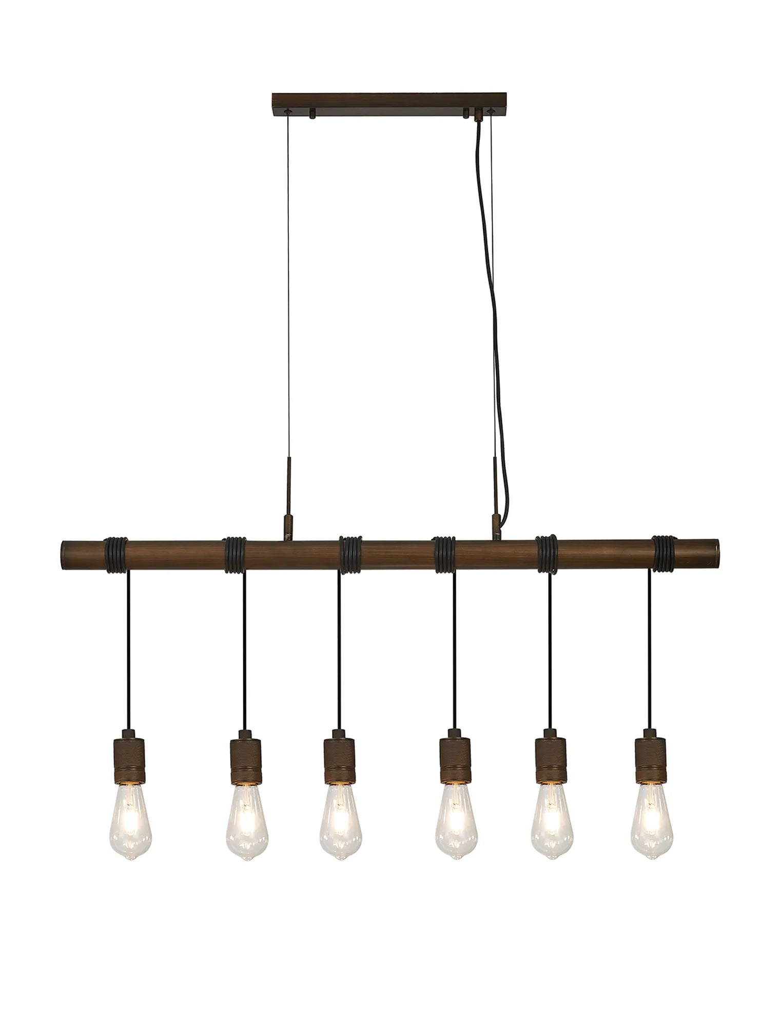 Kyoto 3/4/6/10Lt  Linear Pendant (FRAME ONLY)- Painted Matt Bronze/ Pewter Finishes