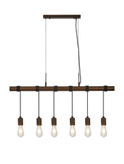 Kyoto 3/4/6/10Lt  Linear Pendant (FRAME ONLY)- Painted Matt Bronze/ Pewter Finishes