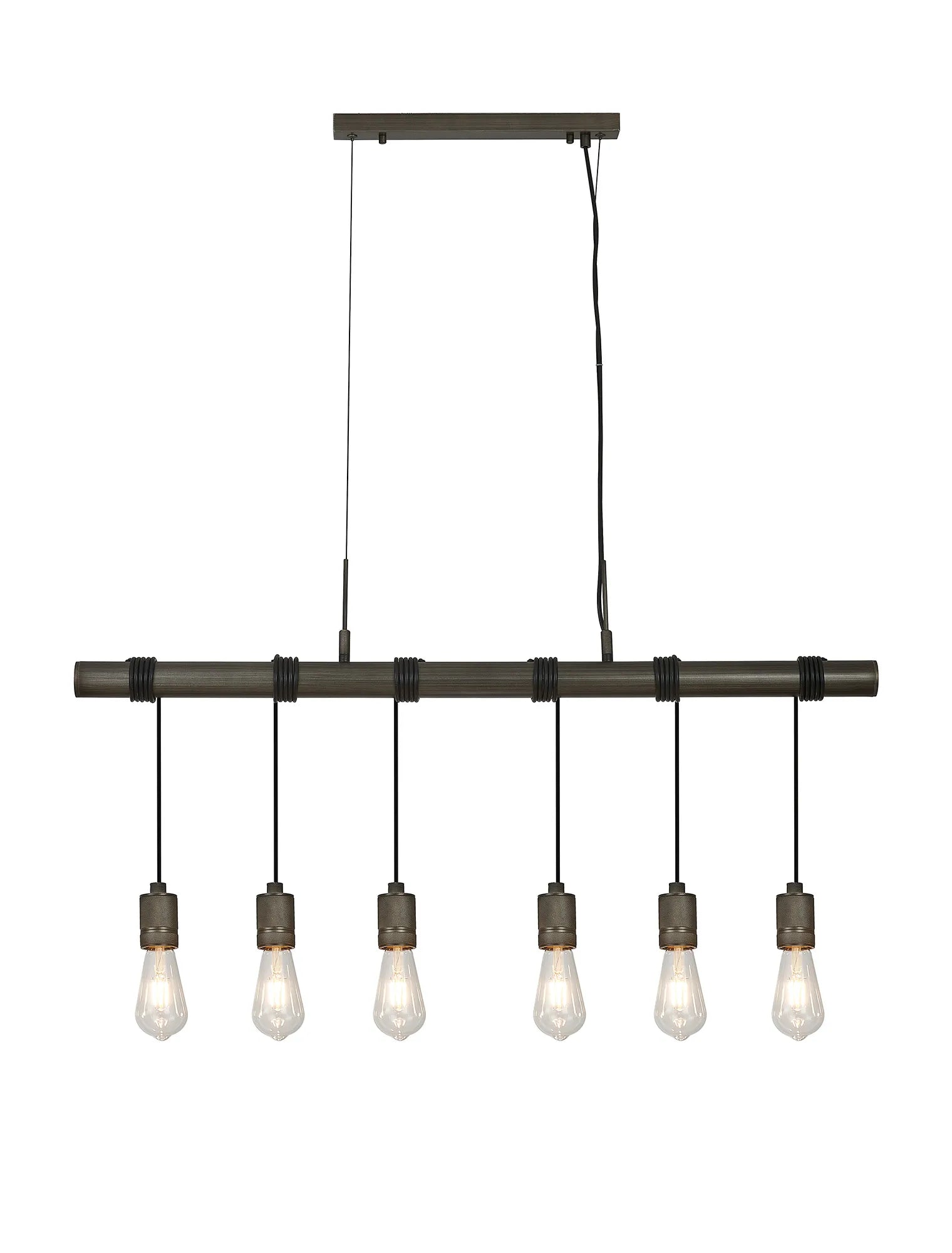 Kyoto 3/4/6/10Lt  Linear Pendant (FRAME ONLY)- Painted Matt Bronze/ Pewter Finishes
