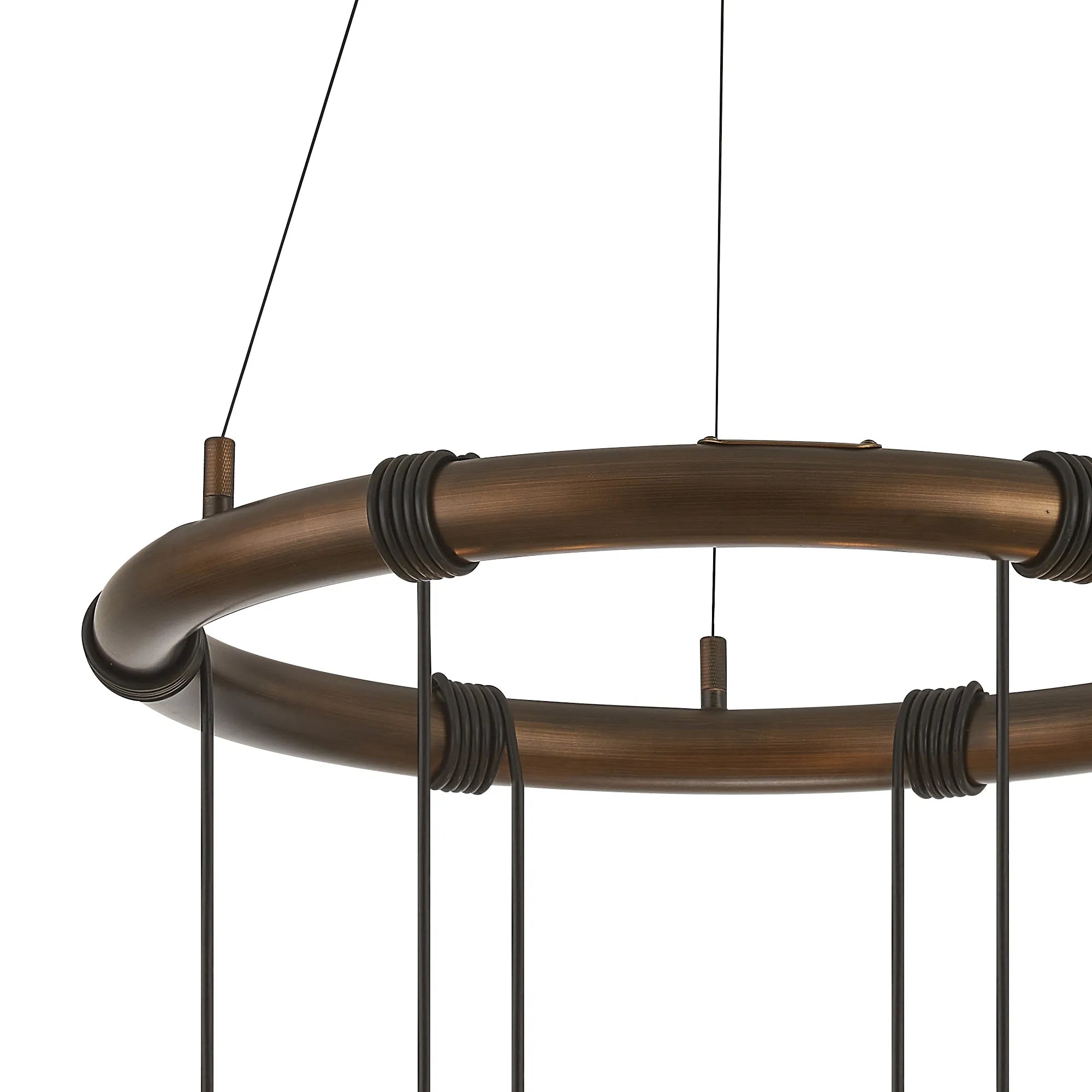 Kyoto 6/8/9/12Lt Ring/ Square Pendant (FRAME ONLY)- Painted Matt Bronze/ Pewter Finishes