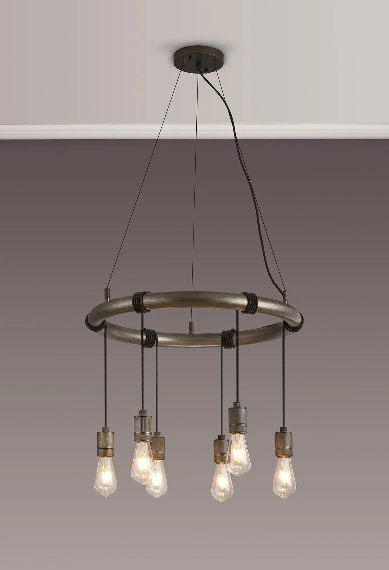 Kyoto 6/8/9/12Lt Ring/ Square Pendant (FRAME ONLY)- Painted Matt Bronze/ Pewter Finishes