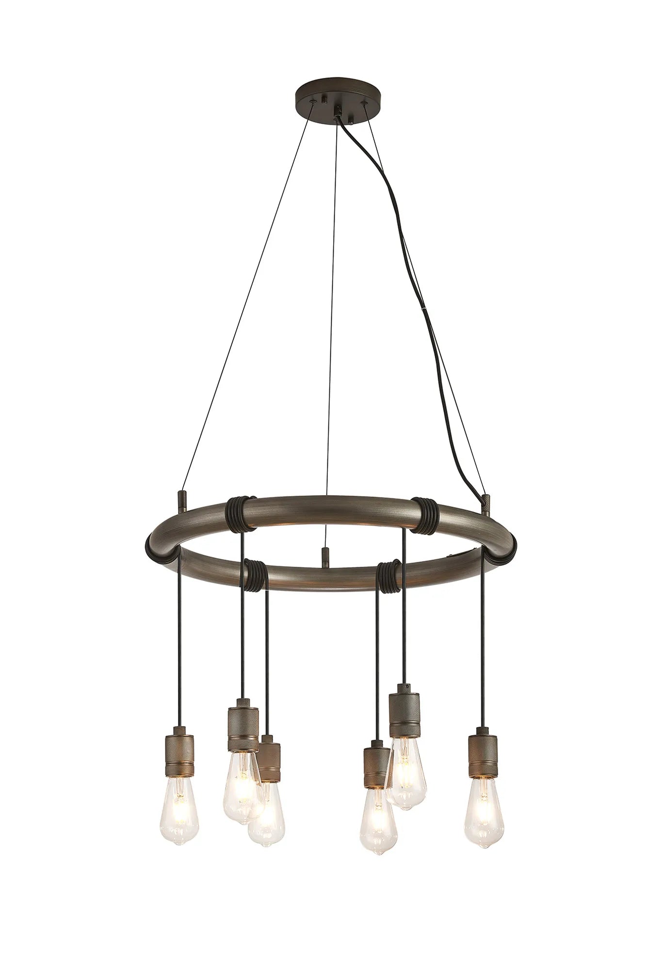 Kyoto 6/8/9/12Lt Ring/ Square Pendant (FRAME ONLY)- Painted Matt Bronze/ Pewter Finishes