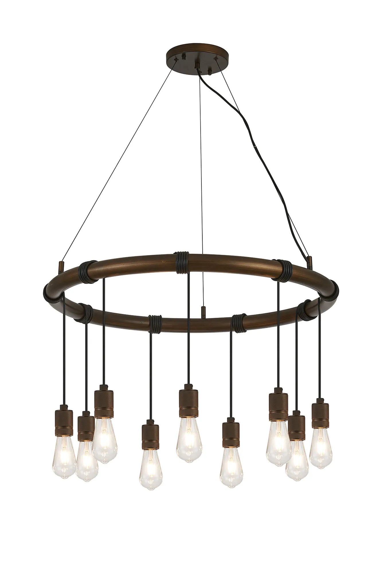 Kyoto 6/8/9/12Lt Ring/ Square Pendant (FRAME ONLY)- Painted Matt Bronze/ Pewter Finishes