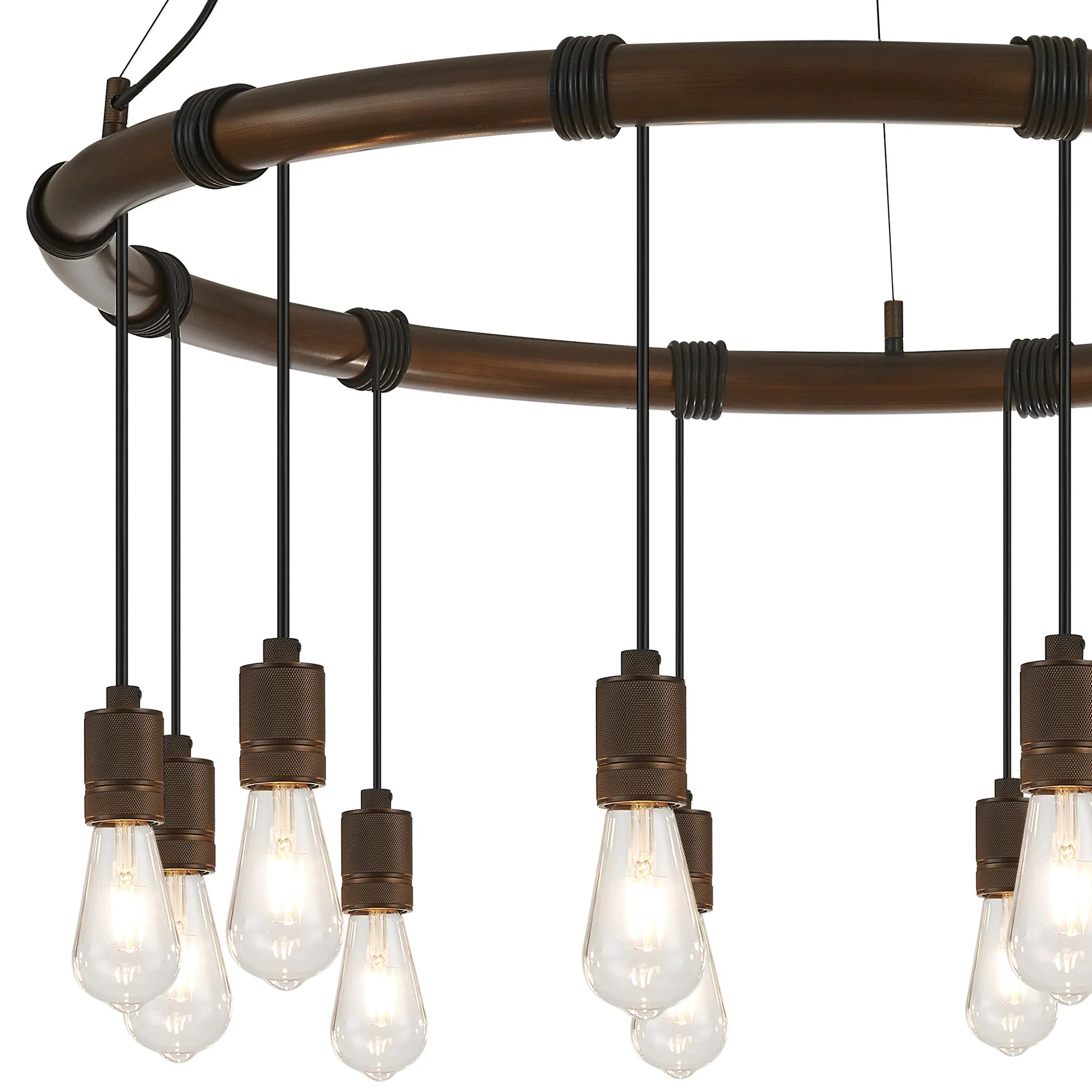 Kyoto 6/8/9/12Lt Ring/ Square Pendant (FRAME ONLY)- Painted Matt Bronze/ Pewter Finishes