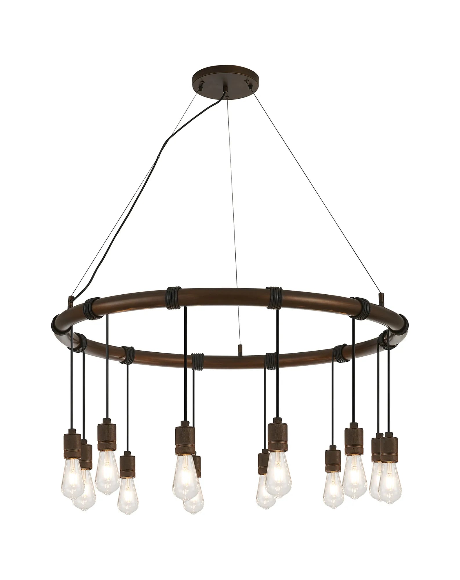 Kyoto 6/8/9/12Lt Ring/ Square Pendant (FRAME ONLY)- Painted Matt Bronze/ Pewter Finishes