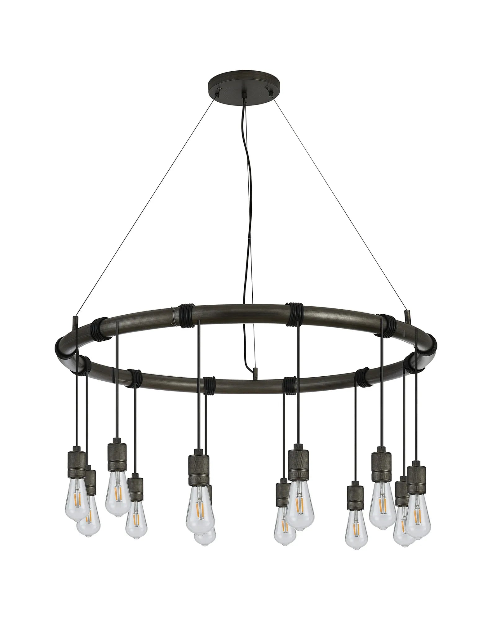 Kyoto 6/8/9/12Lt Ring/ Square Pendant (FRAME ONLY)- Painted Matt Bronze/ Pewter Finishes
