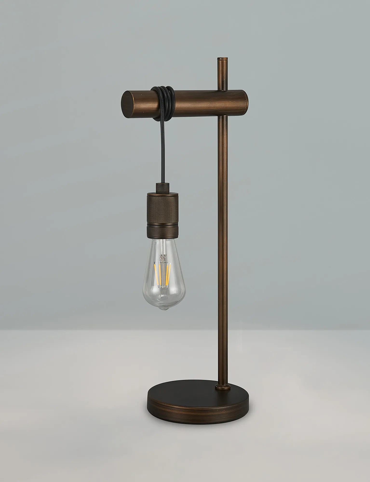 Kyoto Table Lamp Without Shade, 1 x E27- Painted Matt Bronze/ Pewter Finishes