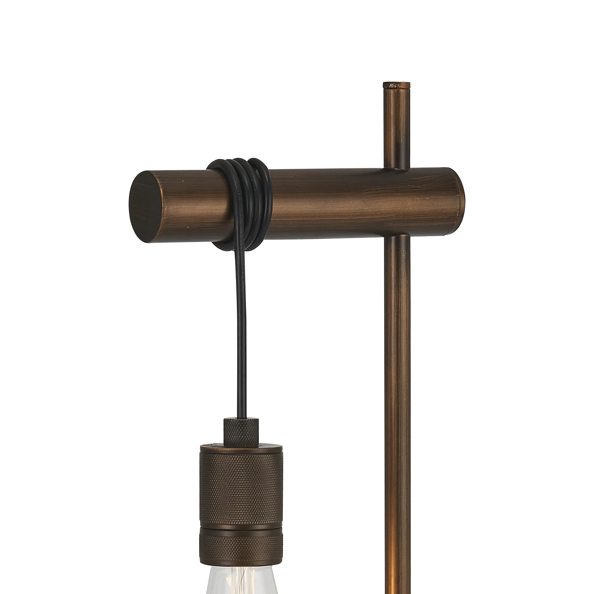 Kyoto Table Lamp Without Shade, 1 x E27- Painted Matt Bronze/ Pewter Finishes