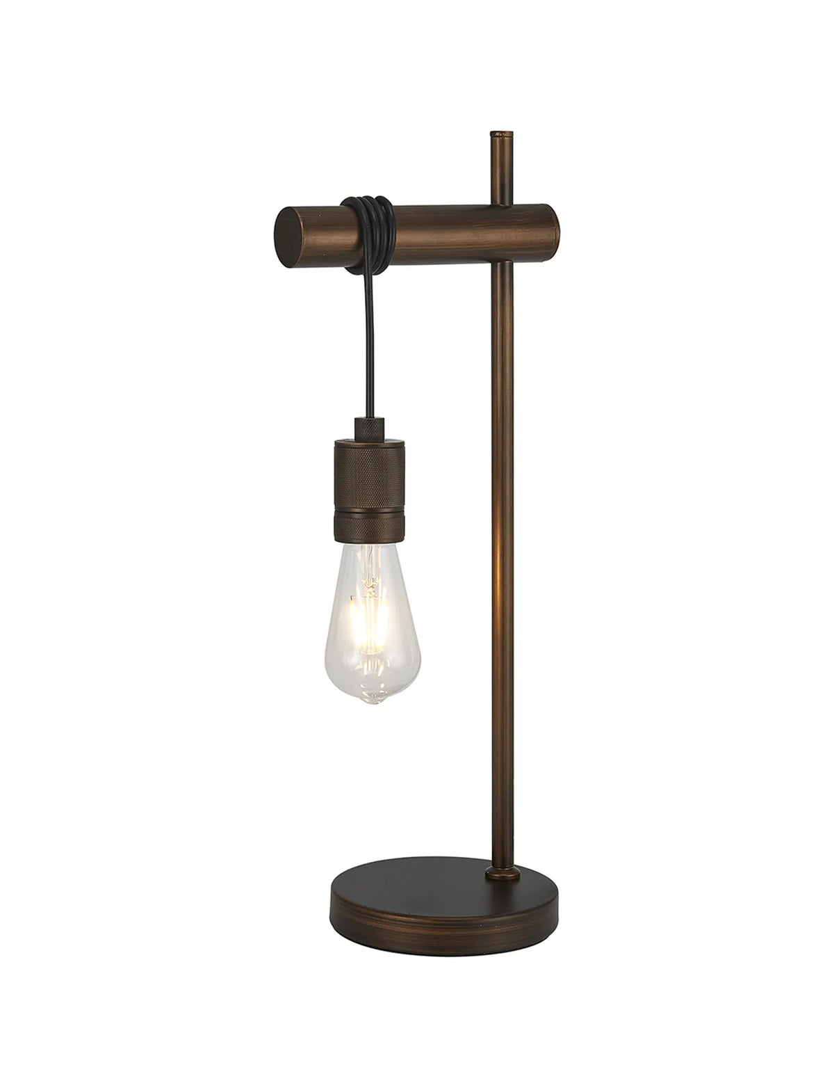 Kyoto Table Lamp Without Shade, 1 x E27- Painted Matt Bronze/ Pewter Finishes