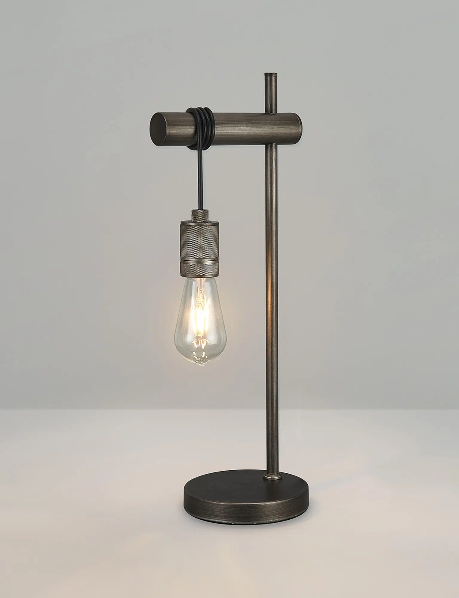 Kyoto Table Lamp Without Shade, 1 x E27- Painted Matt Bronze/ Pewter Finishes