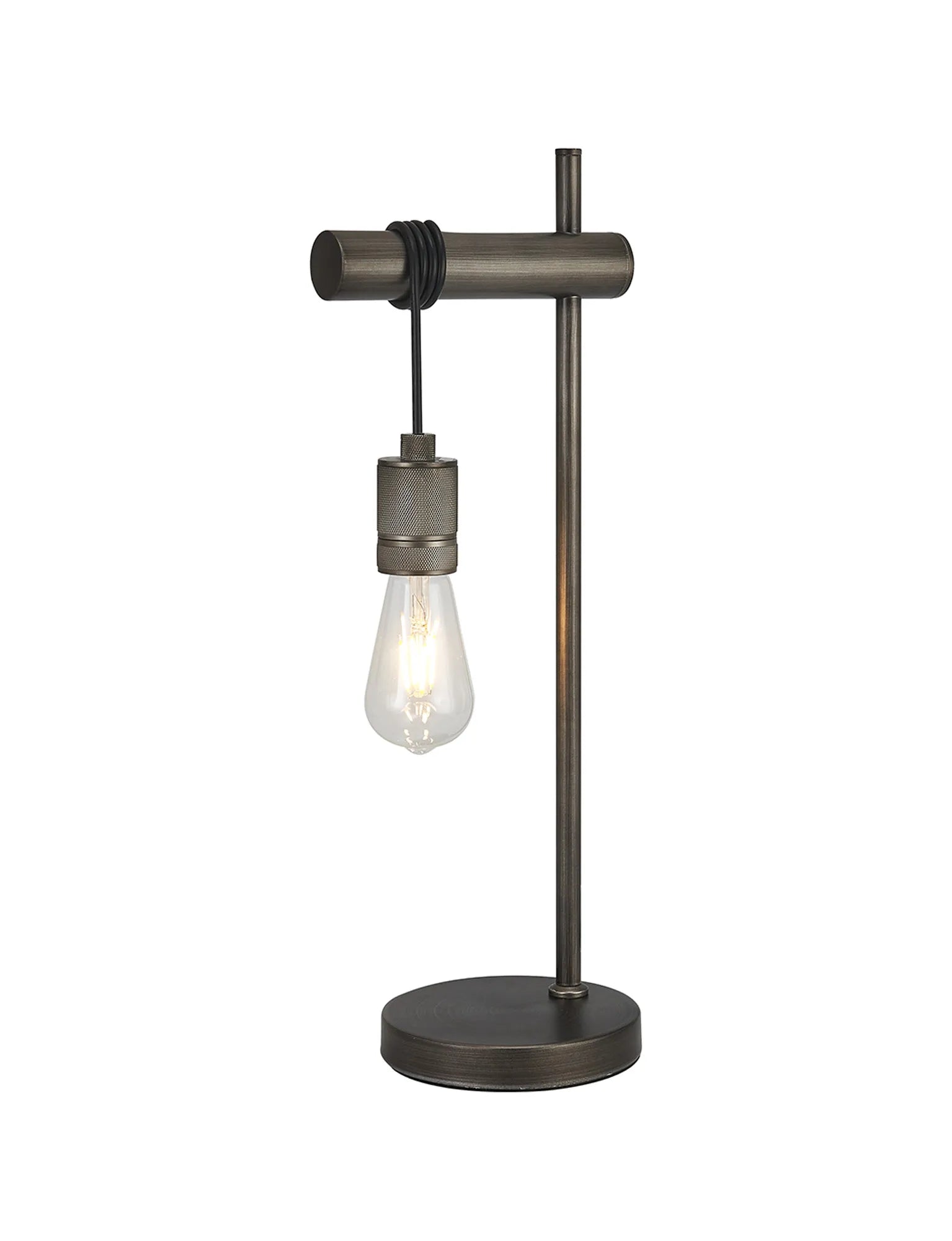 Kyoto Table Lamp Without Shade, 1 x E27- Painted Matt Bronze/ Pewter Finishes