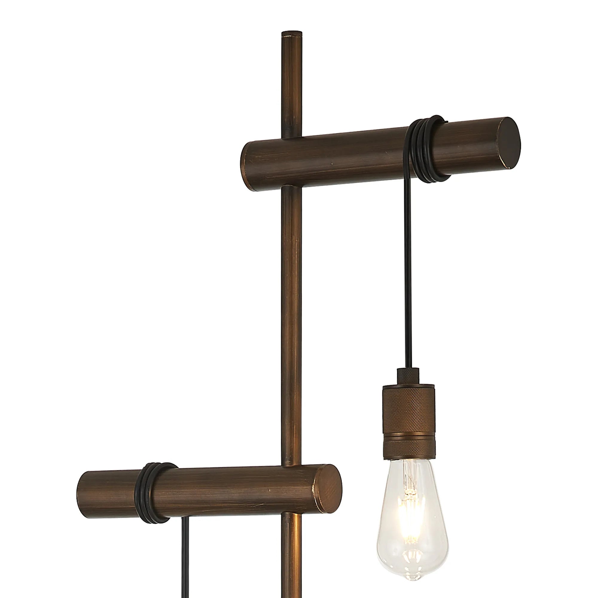Kyoto Floor Lamp, 2 x E27- Painted Matt Bronze/ Pewter Finishes