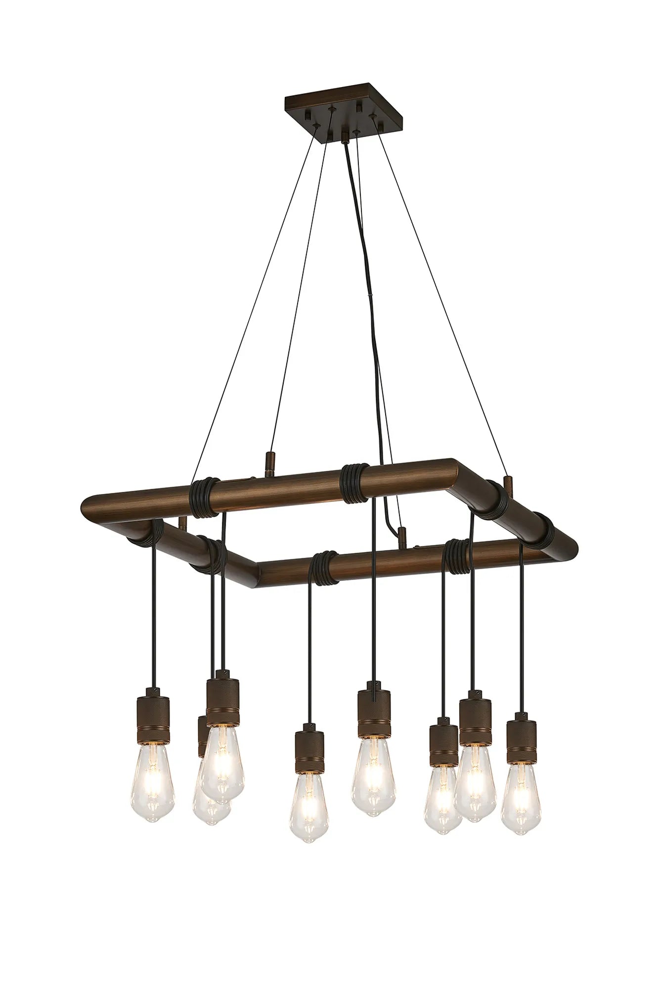 Kyoto 6/8/9/12Lt Ring/ Square Pendant (FRAME ONLY)- Painted Matt Bronze/ Pewter Finishes