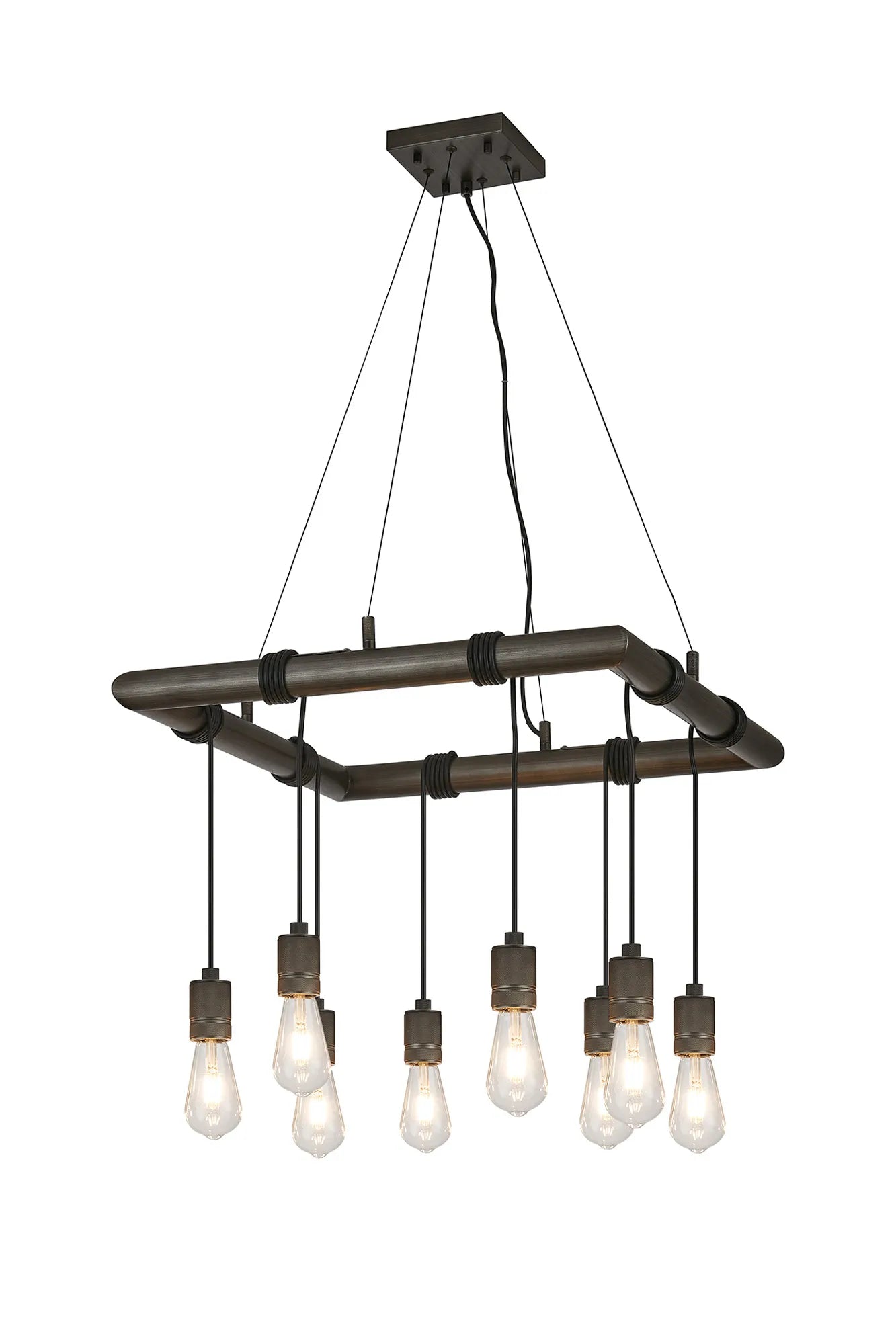 Kyoto 6/8/9/12Lt Ring/ Square Pendant (FRAME ONLY)- Painted Matt Bronze/ Pewter Finishes
