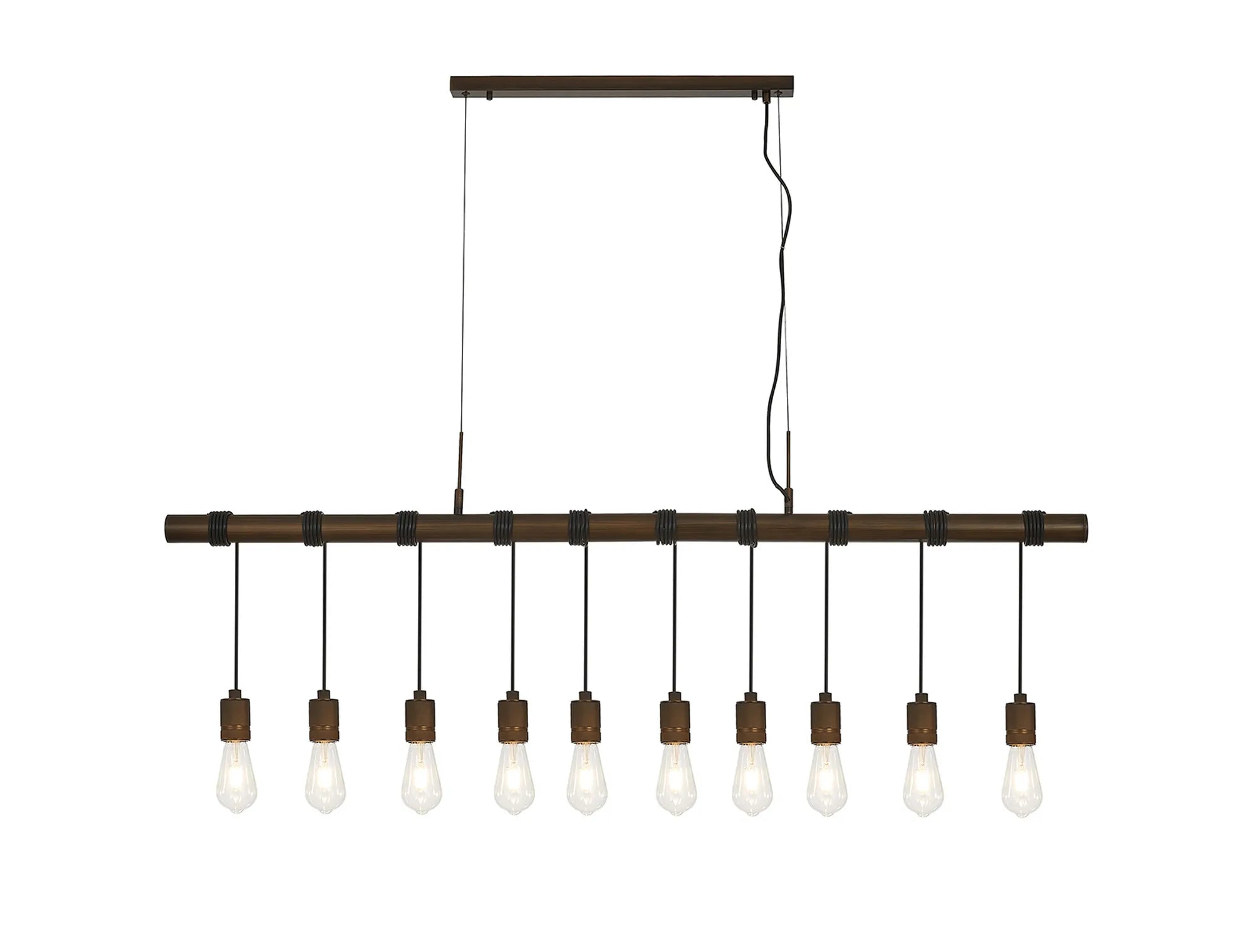 Kyoto 3/4/6/10Lt  Linear Pendant (FRAME ONLY)- Painted Matt Bronze/ Pewter Finishes