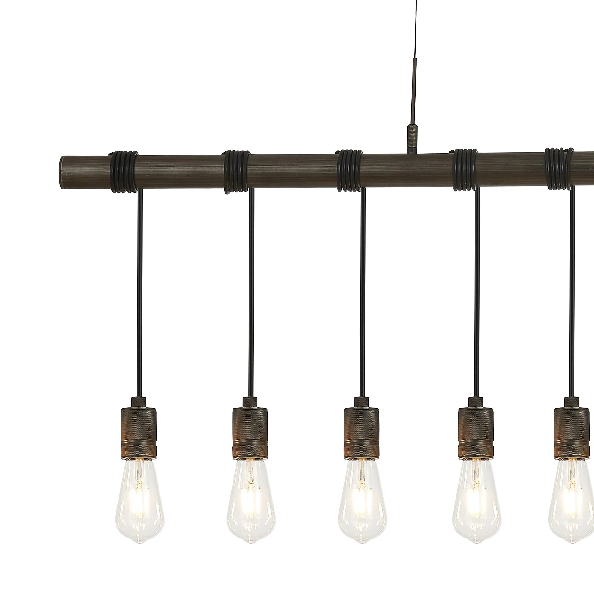 Kyoto 3/4/6/10Lt  Linear Pendant (FRAME ONLY)- Painted Matt Bronze/ Pewter Finishes