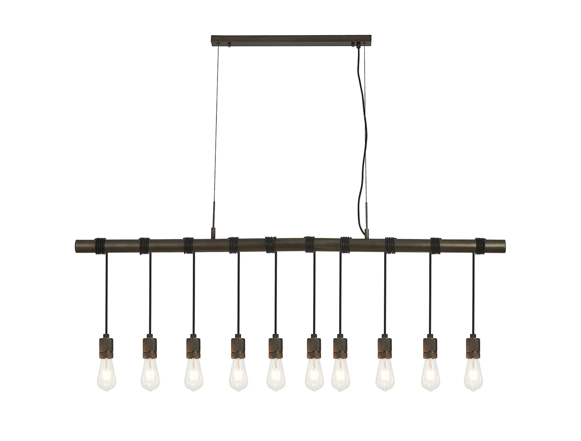 Kyoto 3/4/6/10Lt  Linear Pendant (FRAME ONLY)- Painted Matt Bronze/ Pewter Finishes