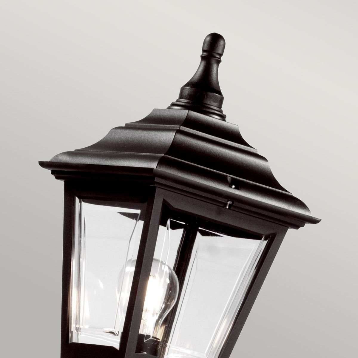 Kerry 1 Light Medium/Large Pillar Lantern - Black IP44 E27