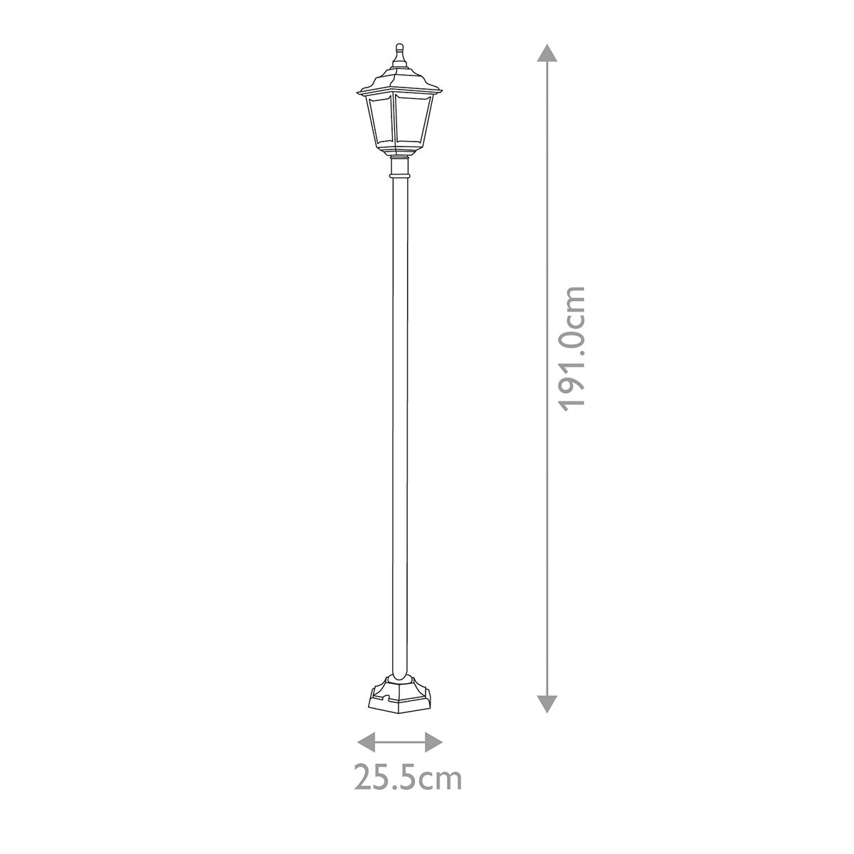 Kerry 1 Light Medium/Large Pillar Lantern - Black IP44 E27