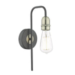 Dar Kiefer 1lt Wall Light Black & Antique Brass - Cusack Lighting