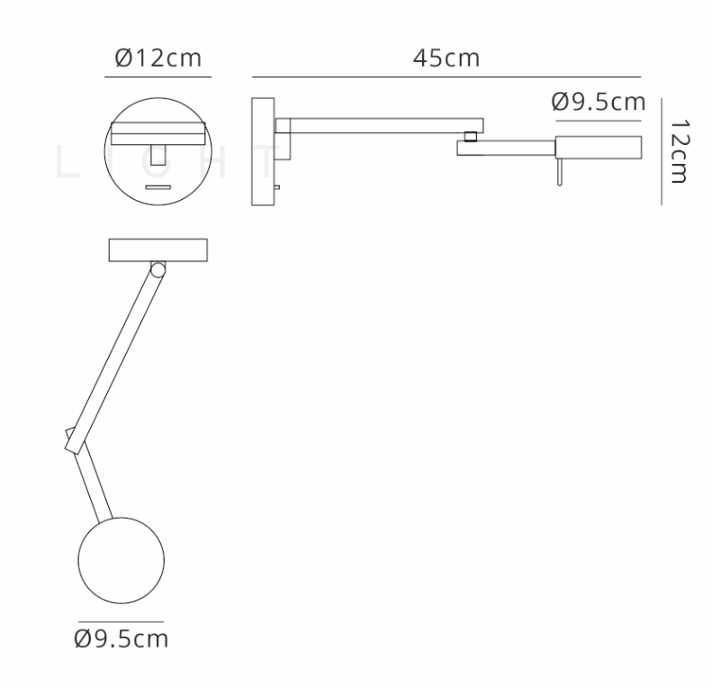 Kilmacrennan Switched Adjustable Swing Arm Wall Lamp / Reader, 1 x 8W LED, 3000K, Satin Nickel, BLACK FRIDAY