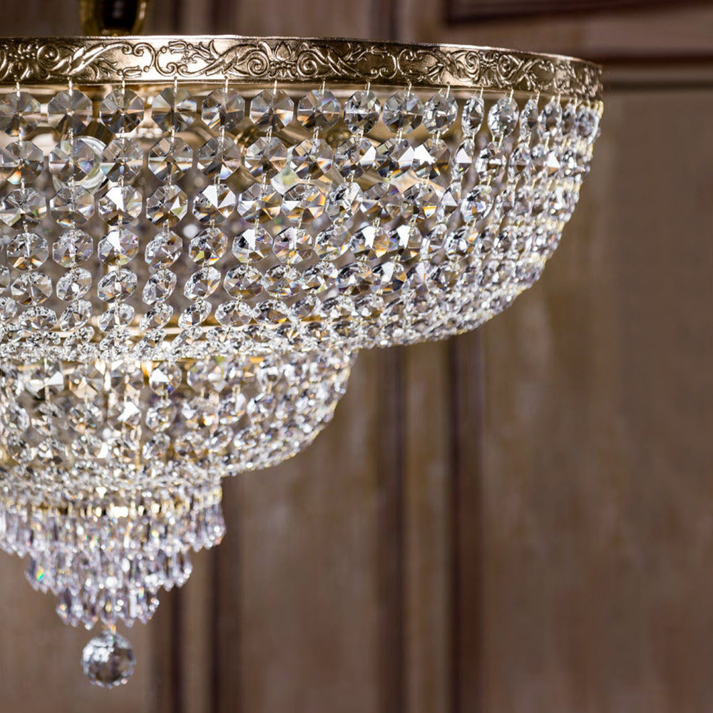 Palace Semi Flush 14/18lt Crystal Chandelier