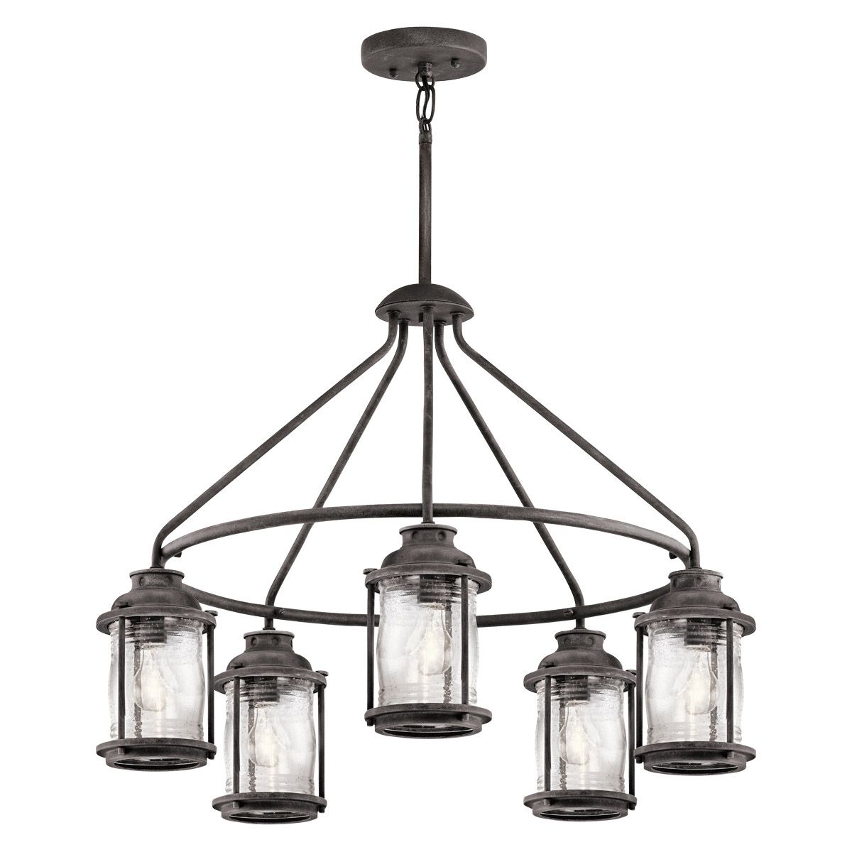 Ashland Bay 5 Light Outdoor Chandelier - Burnished Bronze/Weathered Zinc IP44 E27