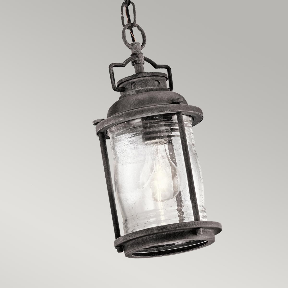 Ashland Bay 1 Light Small Chain Lantern - Burnished Bronze/Weathered Zinc IP44 E27