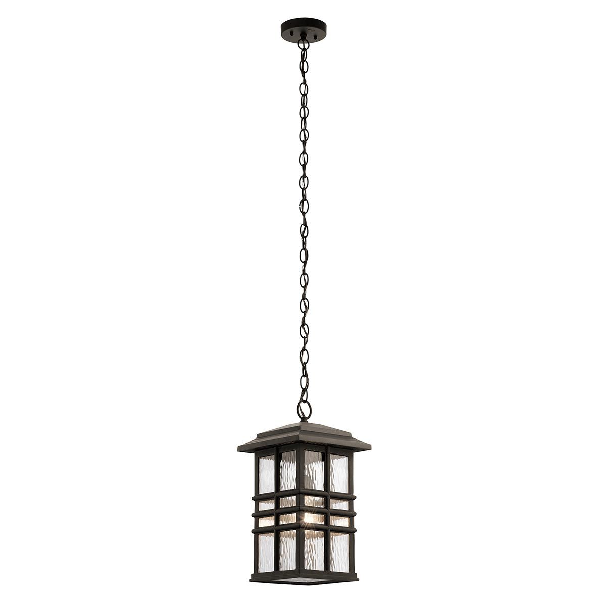 Beacon Square 1 Light Chain Lantern - Olde Bronze/White IP44 E27